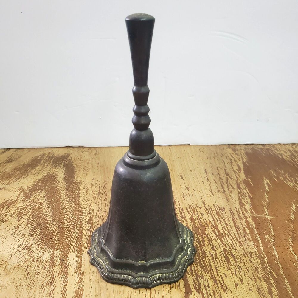 Vintage Silver Plate Bell by Avon Hudson Manor Collection Natural Patina 1970s